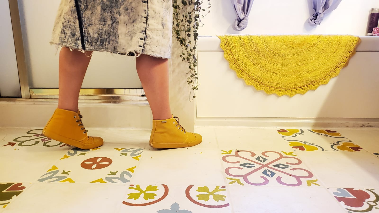 How to Stencil Tile Floors: A Cheap, Easy, & Lasting DIY Bathroom Makeover